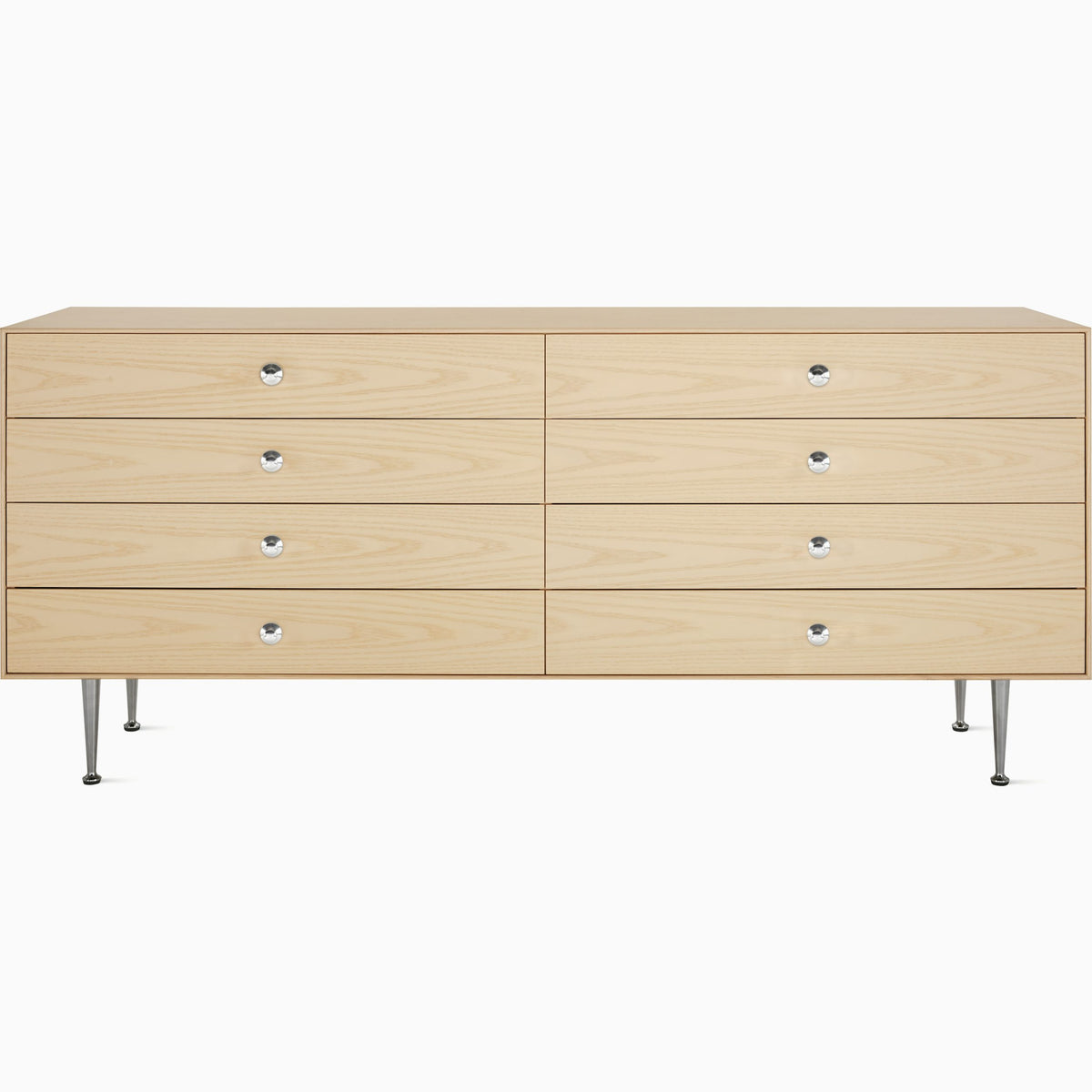 Nelson Thin Edge Double Dresser storage herman miller Silver Aluminum Alloy Pulls White Ash - Matching Finished Back +$516.80 