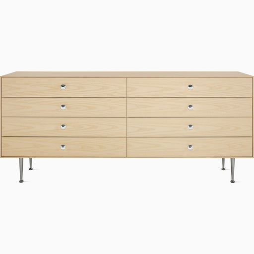 Herman Miller Nelson Thin Edge Double Dresser: White ash finish with silver aluminum alloy pulls