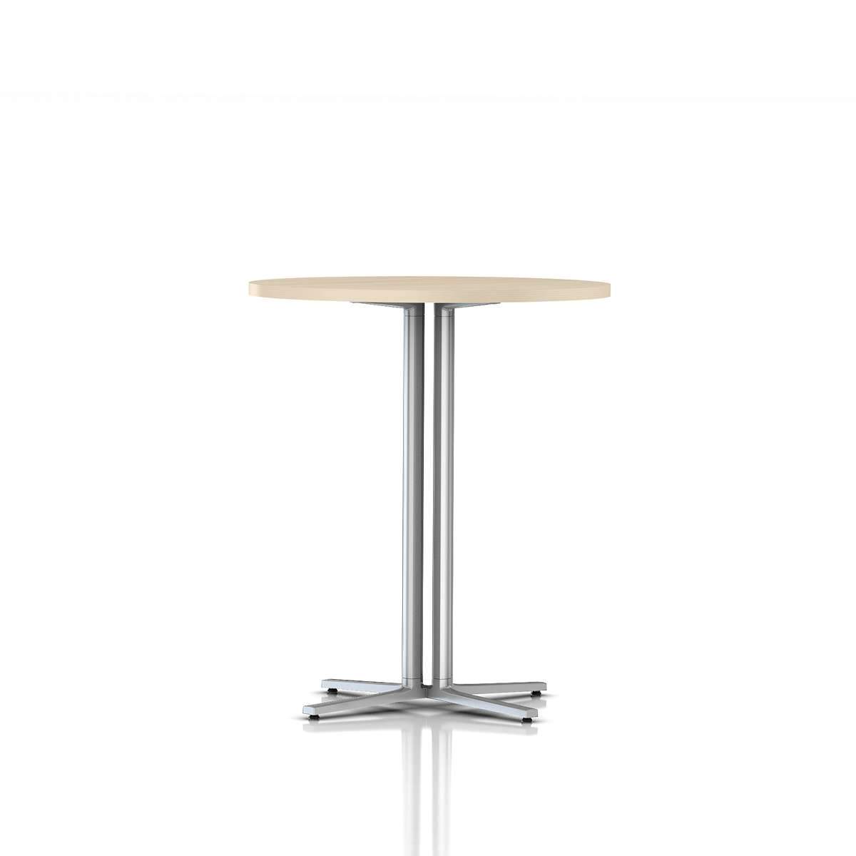 Everywhere Standing Height Table Dining Tables herman miller Clear on Ash Metallic Silver 