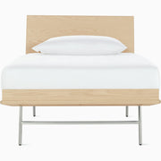 Nelson Thin Edge Bed - H Frame Legs Beds herman miller Twin Size Veneer Headboard White Ash Frame Finish