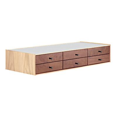 Nelson Miniature Chest 6 Drawer Without Pedestal storage herman miller White Ash and Walnut +$100.00 Studio White Black