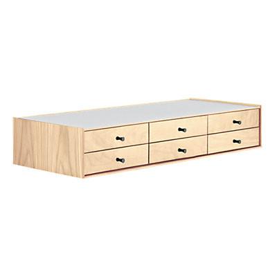 Nelson Miniature Chest 6 Drawer Without Pedestal storage herman miller White Ash +$100.00 Studio White Black