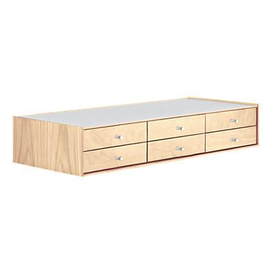 Nelson Miniature Chest 6 Drawer Without Pedestal storage herman miller White Ash +$100.00 Studio White Polished Aluminum