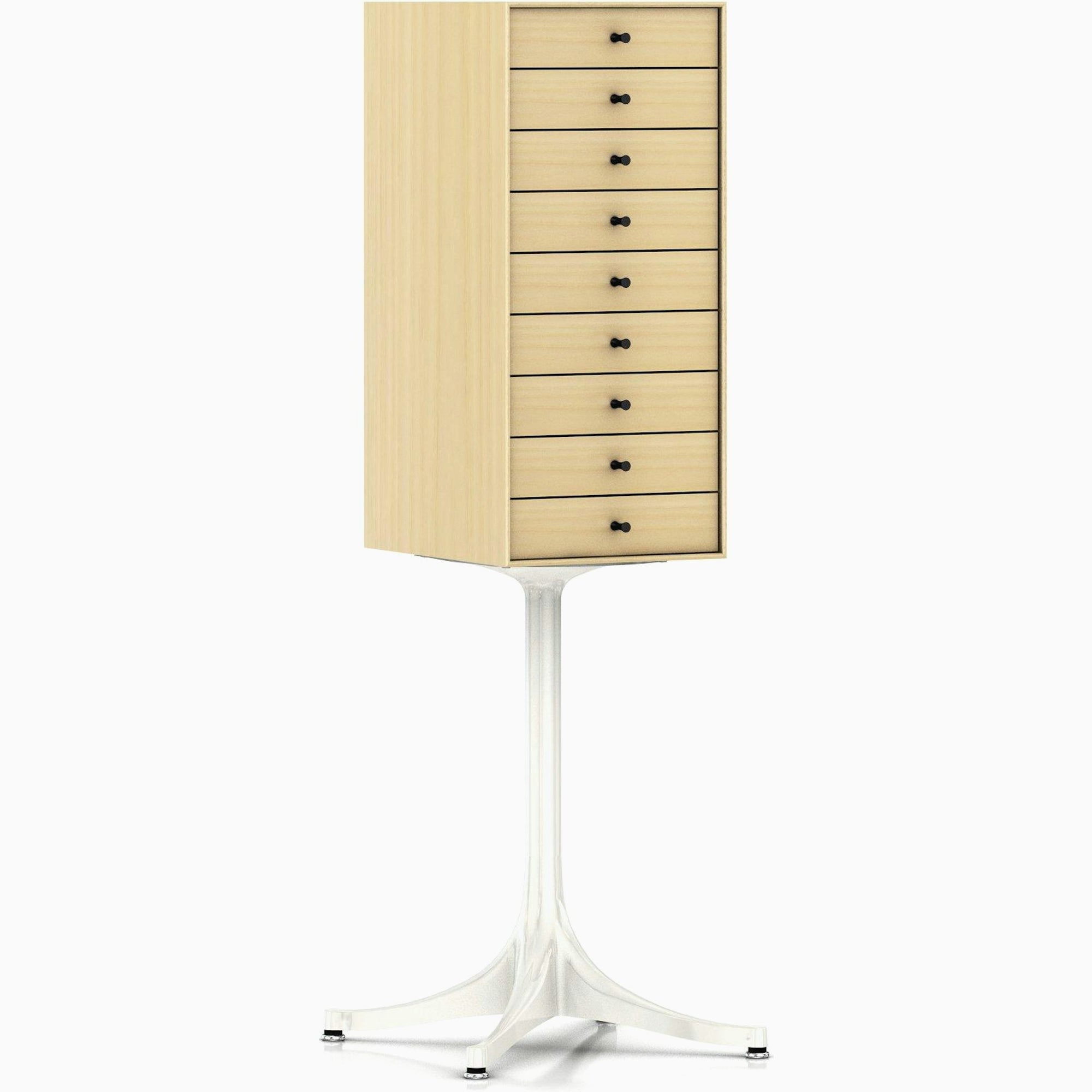 Nelson Miniature Chest 9 Drawer With Pedestal storage herman miller White Ash +$120.00 Studio White Black