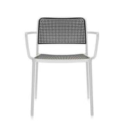 Audrey Armchair Side/Dining Kartell White Painted Frame/Black Seat & Back 