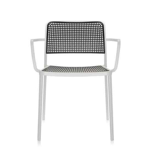 Audrey Armchair Side/Dining Kartell White Painted Frame/Black Seat & Back 