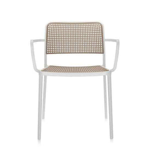 Audrey Armchair Side/Dining Kartell White Painted Frame/Sand Seat & Back 