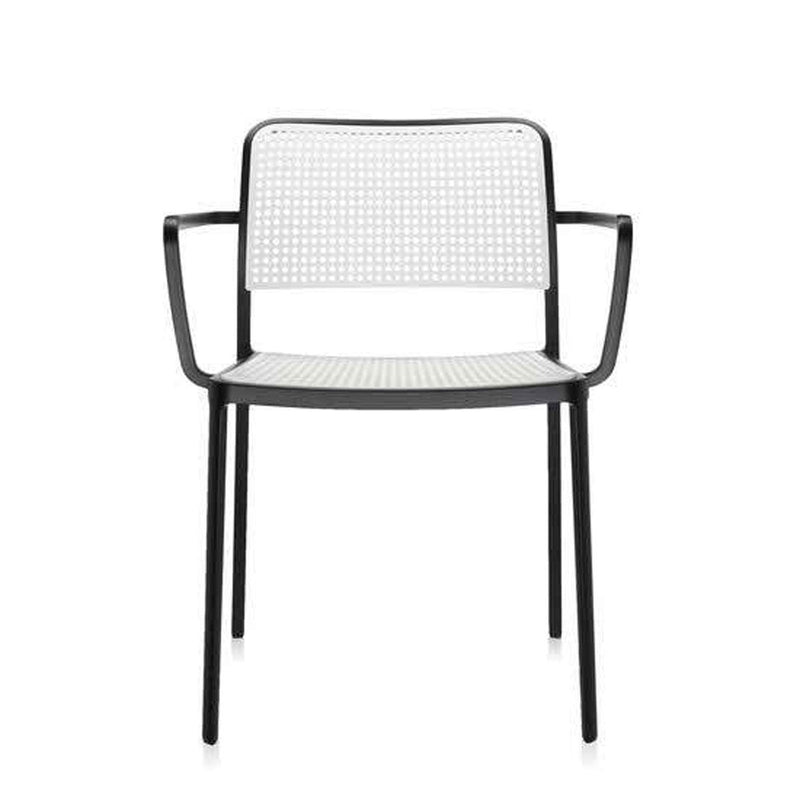 Audrey Armchair Side/Dining Kartell Black Painted Frame/White Seat & Back 