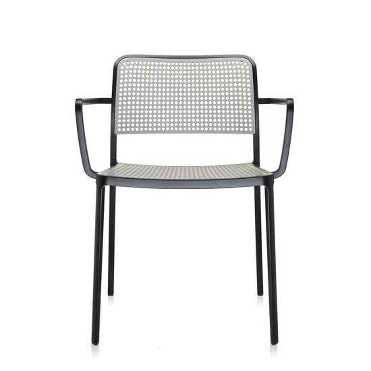 Audrey Armchair Side/Dining Kartell Black Painted Frame/Light Grey Seat & Back 