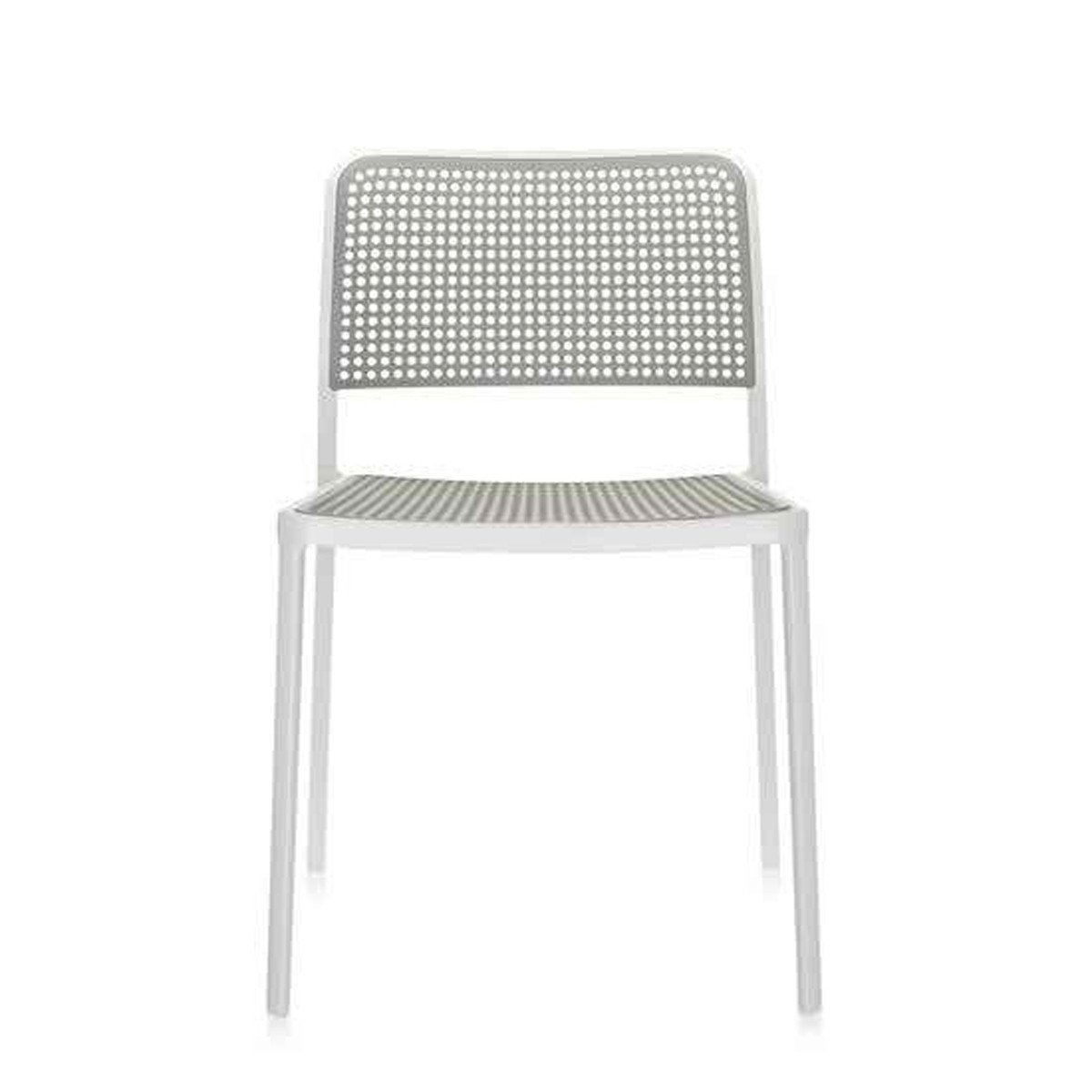 Audrey Side Chair Side/Dining Kartell Painted Aluminum Frame - Light Grey Seat & Back 