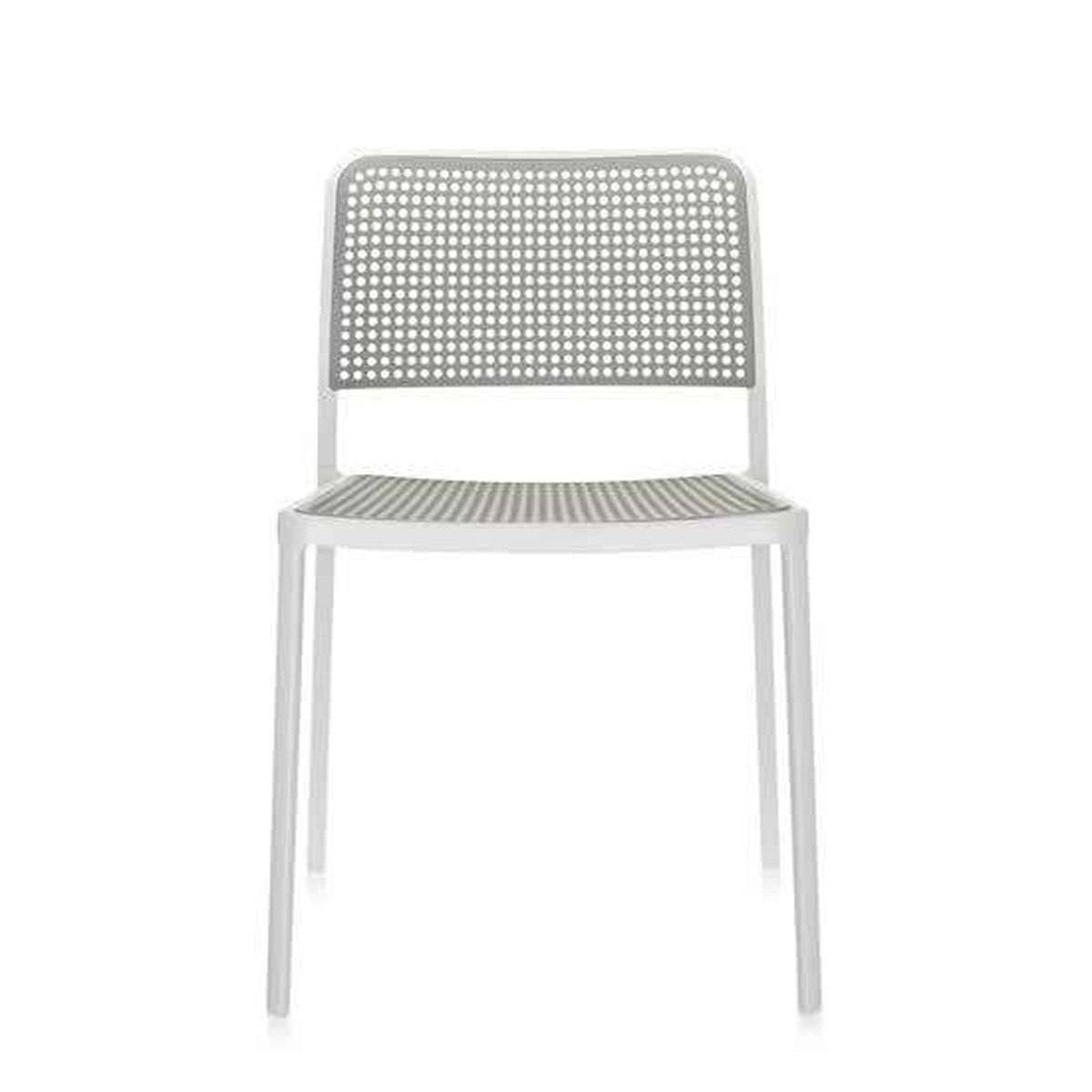 Audrey Side Chair Side/Dining Kartell White Painted Frame/Light grey Seat & Back 