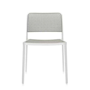 Audrey Side Chair Side/Dining Kartell White Painted Frame/Light grey Seat & Back 
