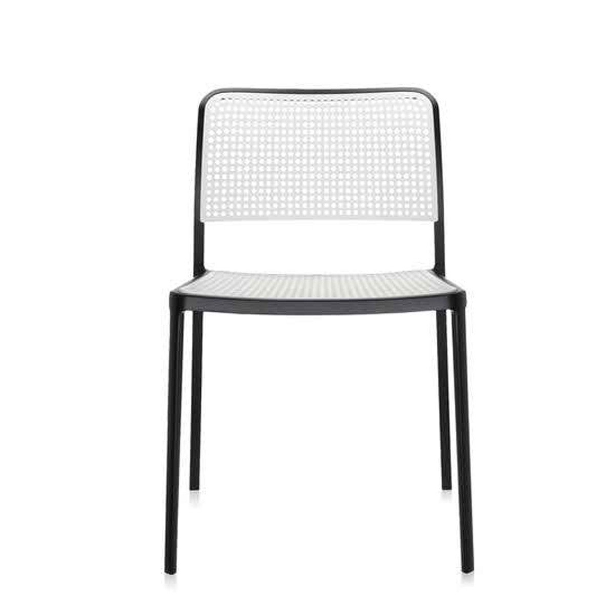 Audrey Side Chair Side/Dining Kartell Black Painted Frame/White Seat &amp; Back 