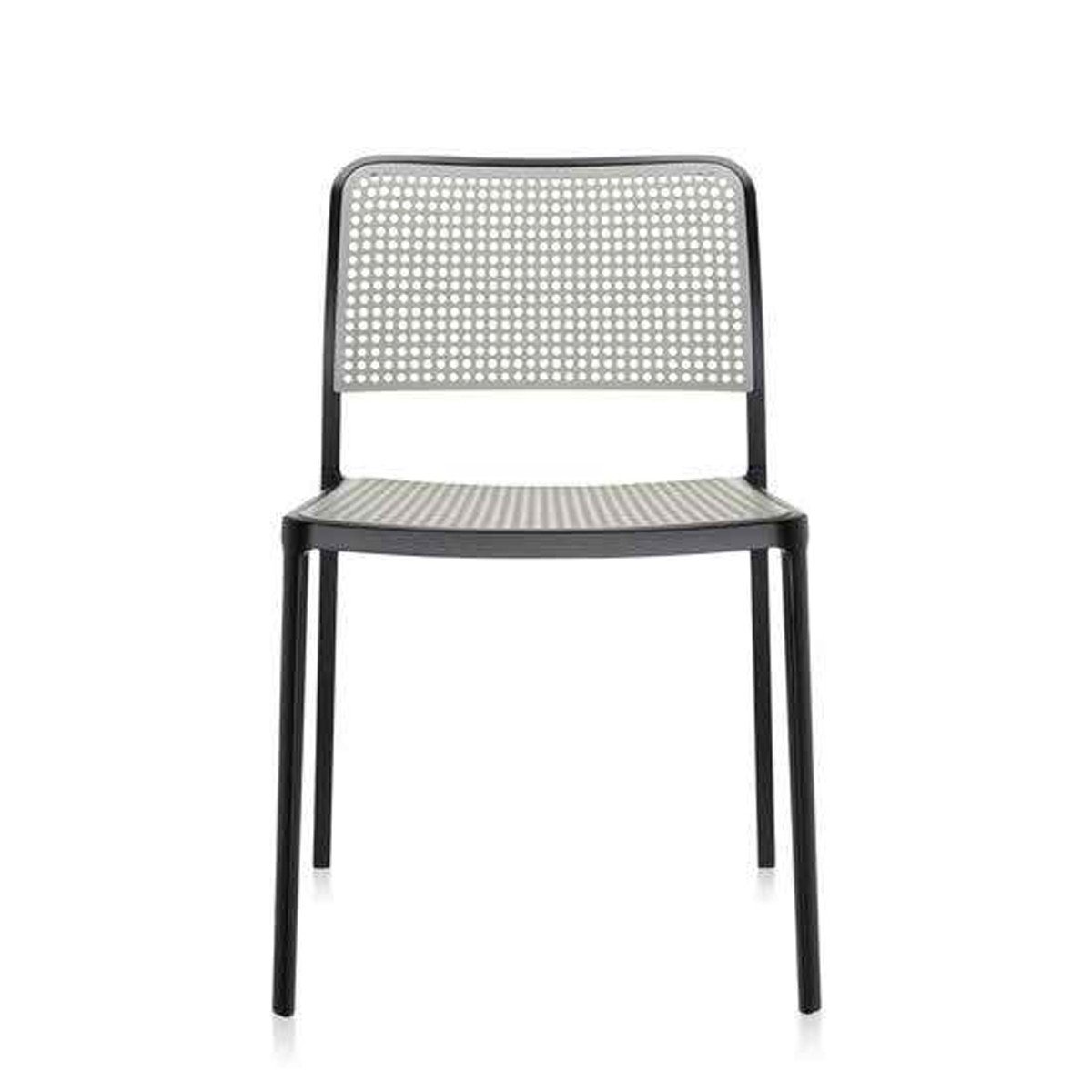 Audrey Side Chair Side/Dining Kartell Black Painted Frame/Light Grey Seat & Back 