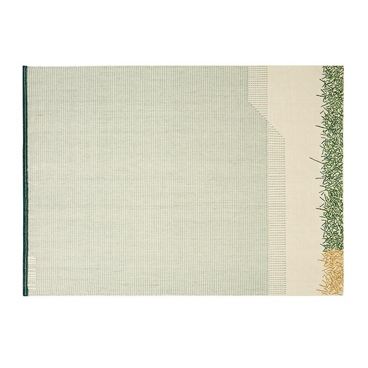 Backstitch Calm Rug Rug Gan Green 5’7&quot; x 7’11&quot; 