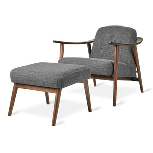 Baltic Chair & Ottoman Chairs Gus Modern Andorra Pewter Walnut 