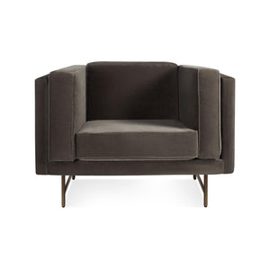 Bank Lounge Chair lounge chair BluDot Mink Velvet Brass 
