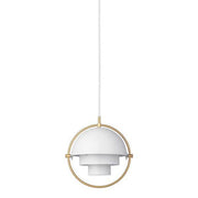 Multi-Lite Pendant Light- Small hanging lamps Gubi Brass Base/White Semi Matt 