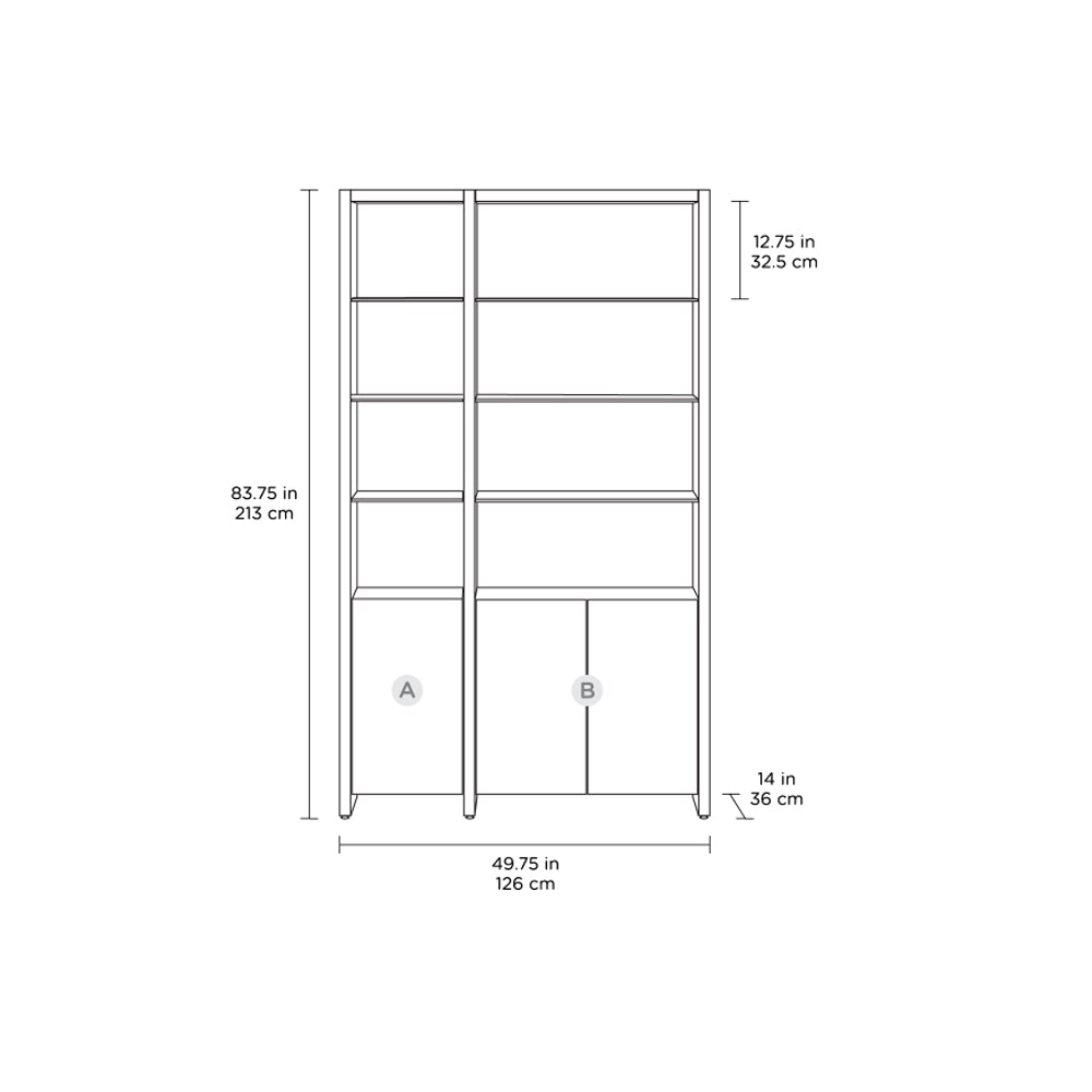 Linea 580012 2-Shelf System - 50 Inch Wide Shelf BDI 