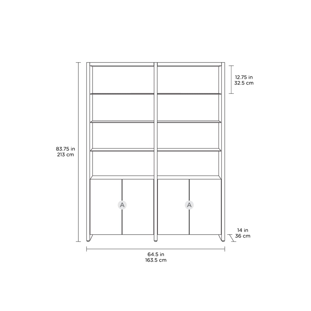 Linea 580022 2-Shelf System - 64 Inch Wide Shelf BDI 