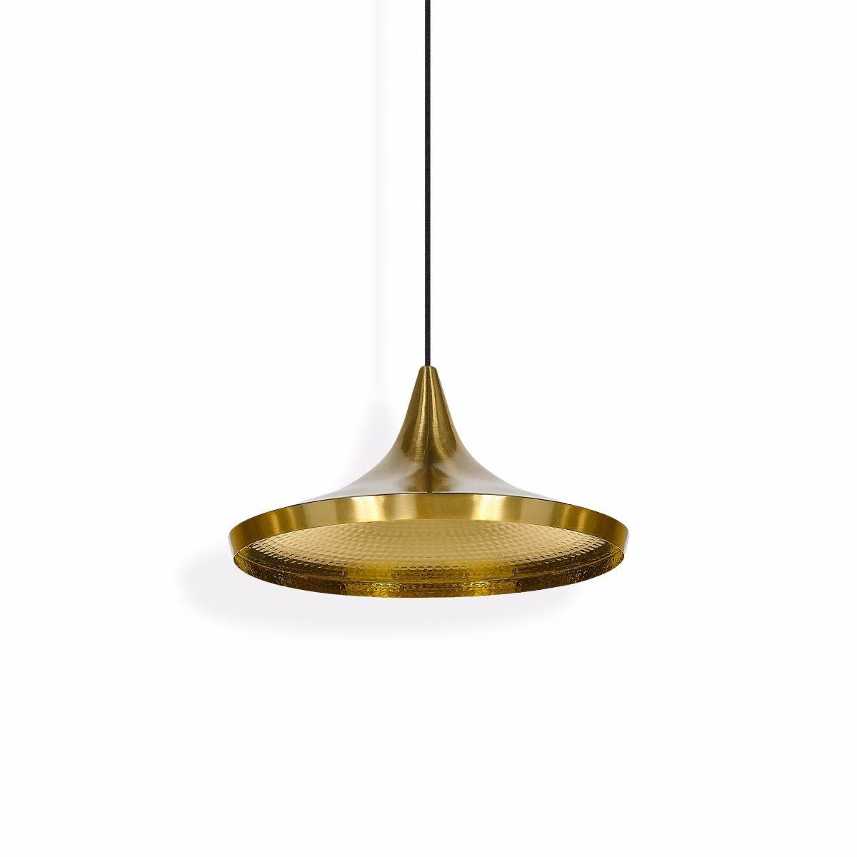 Beat Light Wide hanging lamps Tom Dixon Brushed brass 