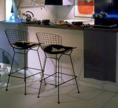 Bertoia Stool with Seat and Back Pad bar seating Knoll 