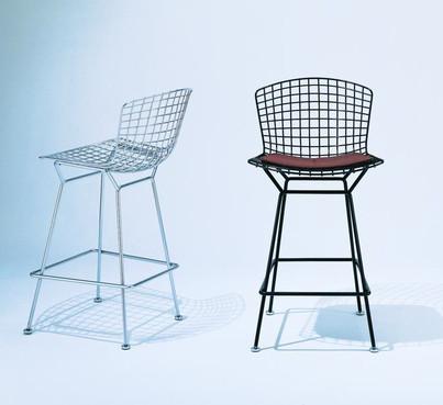 Bertoia Stool with Seat and Back Pad bar seating Knoll 