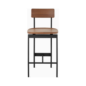 Betwixt Stool, Counter, Walnut Seat & Back, Black Frame CA Modern Home 