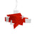 Big Bang Suspension Lamp suspension lamps Foscarini Big bang large led - red - 177" cable 