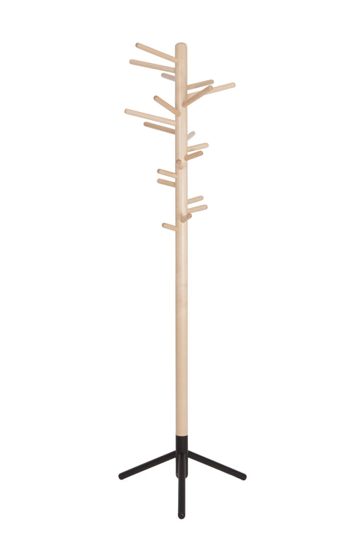 Clothes Tree 160 Coat Rack Coat Hooks Artek natural birch - black metal base 