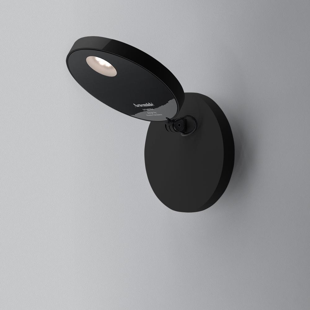 Demetra Wall Spot Light wall / ceiling lamps Artemide wall spot w/switch Matte Black - 3000K 