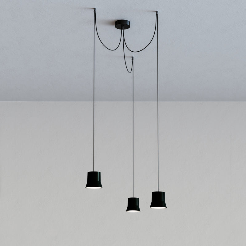 Gio Light Cluster Suspension Pendant Lights Artemide Black Dimmable 2-Wire 