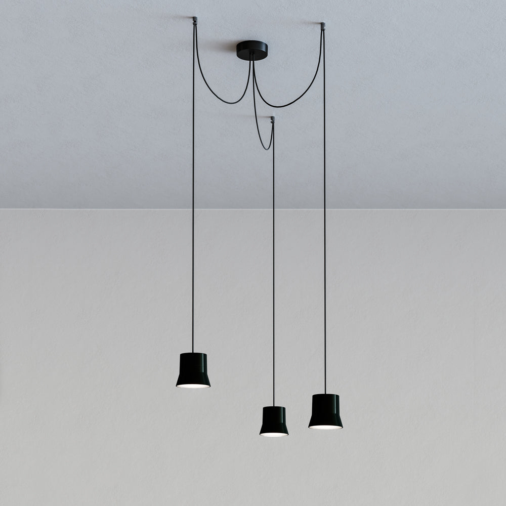 Gio Light Cluster Suspension Pendant Lights Artemide Black Dimmable 2-Wire 