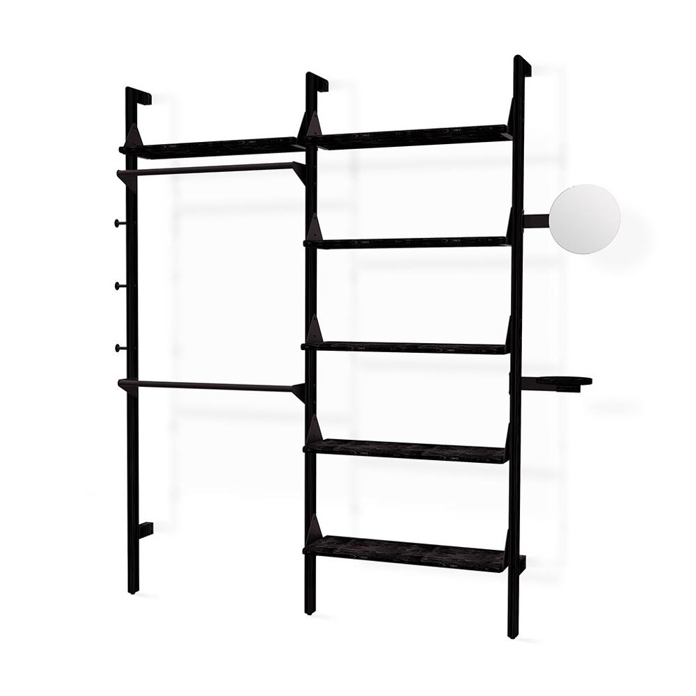 Branch-2 Display Unit Shelves Gus Modern Black Uprights / Black Brackets / Black Shevles 