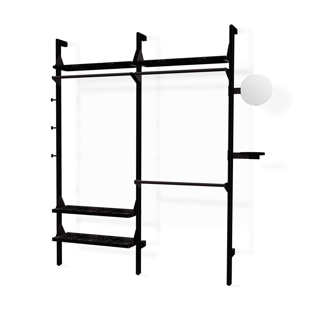 Branch-2 Wardrobe Unit Shelves Gus Modern Black Uprights / Black Brackets / Black Shevles 