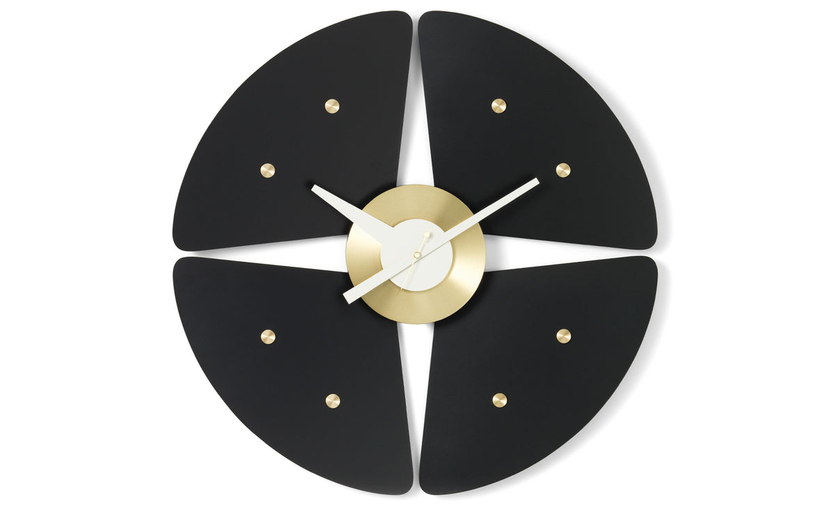 Nelson Petal Wall Clock Clocks Vitra black/brass 