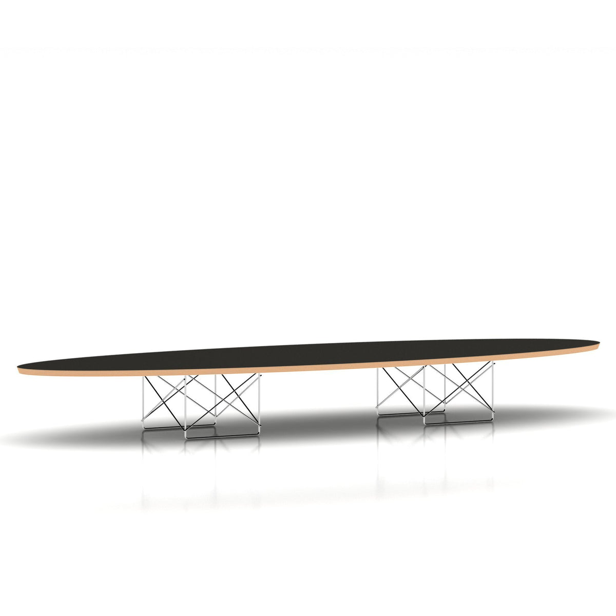 Eames Elliptical Table Coffee Tables herman miller Black Top Trivalent Chrome Base 