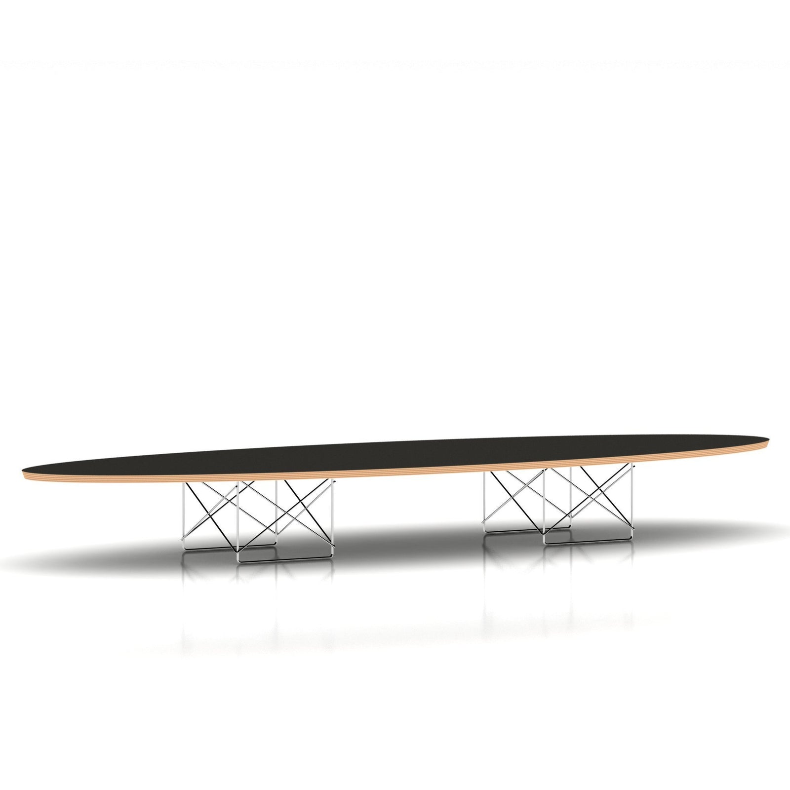 Eames Elliptical Table Coffee Tables herman miller Black Top Trivalent Chrome Base 