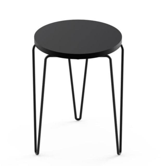 Florence Knoll Hairpin™ Stacking Table table Knoll Laminate - Black Painted Steel - Black 