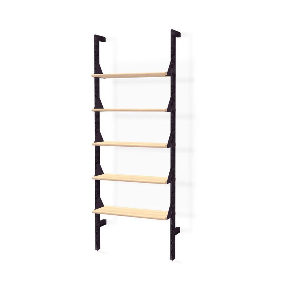 Branch-1 Shelving Unit Shelves Gus Modern Black Ash Uprights / Black Brackets / Blonde Ash Shelves 