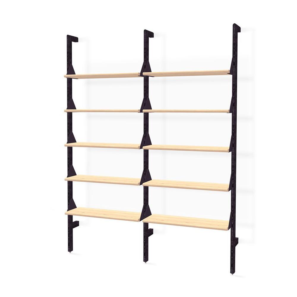 Branch-2 Shelving Unit Shelves Gus Modern Black Uprights / Black Brackets / Black Ash Shevles 