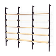 Branch-3 Shelving Unit Shelves Gus Modern Black Uprights / Black Brackets / Blonde Ash Shelves 