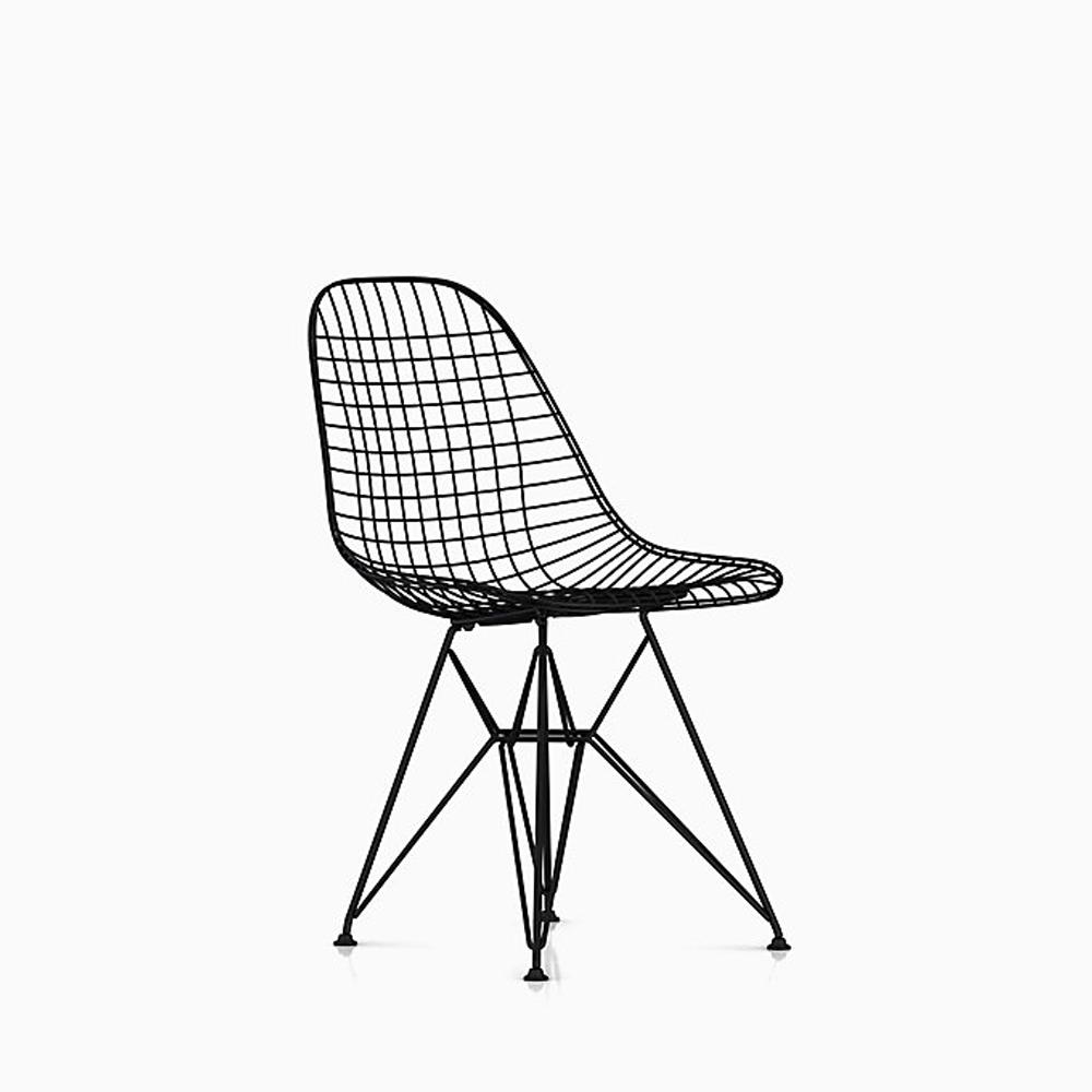 Eames Wire Chair Outdoor Outdoors herman miller Black Standard Glides 