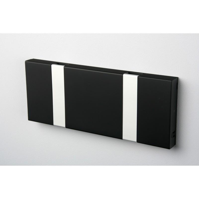 Knax Horizontal Colored Coat Hook Coat Hooks Loca 2 hooks Aluminum Soft Black