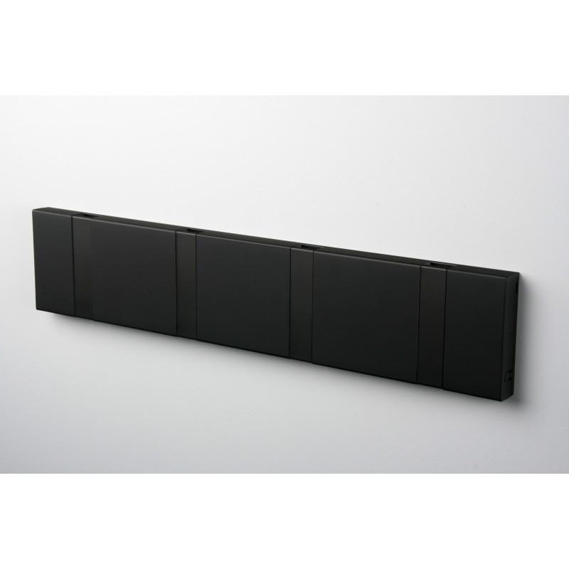 Knax Horizontal Colored Coat Hook Coat Hooks Loca 4 hooks Black Soft Black