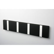 Knax Horizontal Colored Coat Hook Coat Hooks Loca 4 hooks Aluminum Soft Black