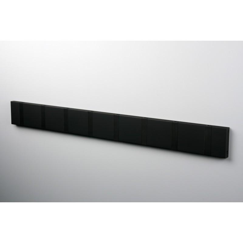 Knax Horizontal Colored Coat Hook Coat Hooks Loca 8 hooks Black Soft Black