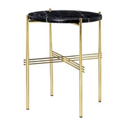 TS Side Table side table Gubi Nero Marquina Brass 