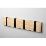 Knax Horizontal Wood Coat Hook Coat Hooks Loca oak soaped 4 hook Black