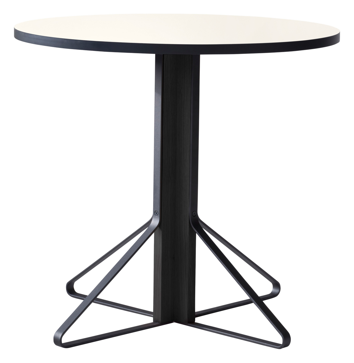 REB004 Kaari Round Dining Table Dining Tables Artek HPL ,high-gloss white Oak, black lacquered 